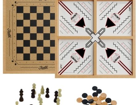 Rustik Crazy 4 Slingpuck Chess Checkers - 3-In-1 Discount