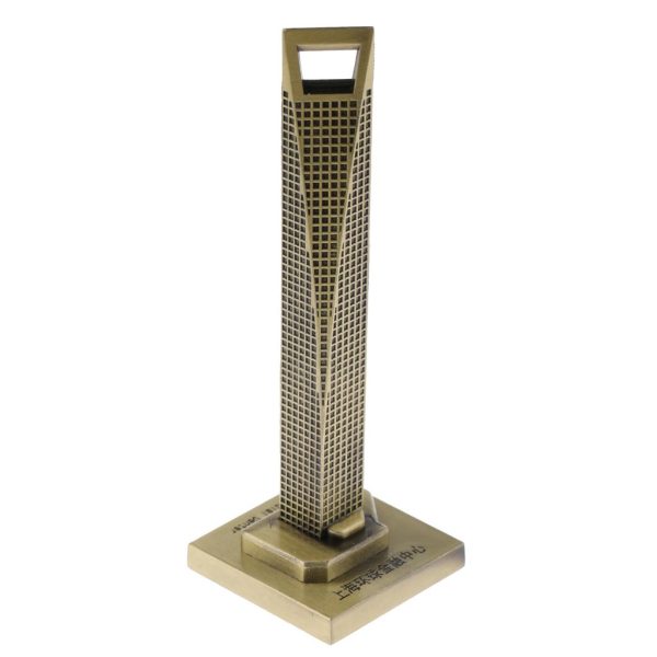 10cm Metal Model Shanghai World Financial Center Bronze Statue Home Decor For Cheap