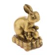 Pure Brass Chinese Twelve Zodiac Animal Figurine Ornament Luck Charm Rabbit For Sale