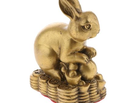 Pure Brass Chinese Twelve Zodiac Animal Figurine Ornament Luck Charm Rabbit For Sale