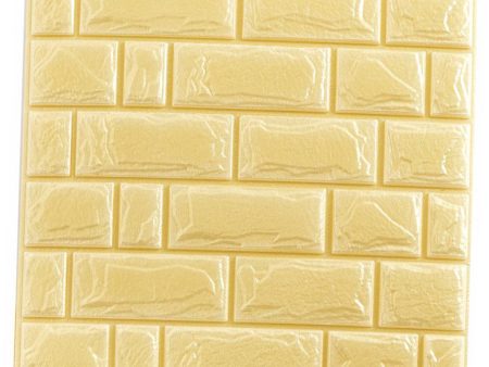 Modern 3D Tile Brick Wall Sticker Self-Adhesive DIY Wallpaper Panels Golden Supply