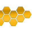 12x 3D Hexagon Wall Stickers Mirror Acrylic DIY Home Decor Gold 70x40mm Sale