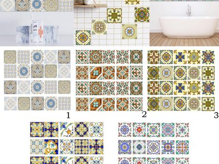 20Pieces Mosaic Wall Tiles Stickers Kitchen Bathroom Waterproof Decals #1 Sale