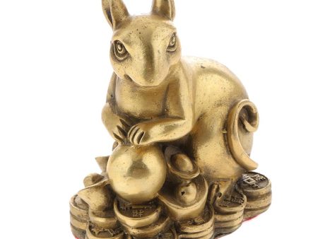 Pure Brass Chinese Twelve Zodiac Animal Figurine Ornament Luck Charm Rat Sale