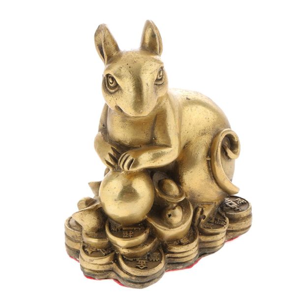 Pure Brass Chinese Twelve Zodiac Animal Figurine Ornament Luck Charm Rat Sale