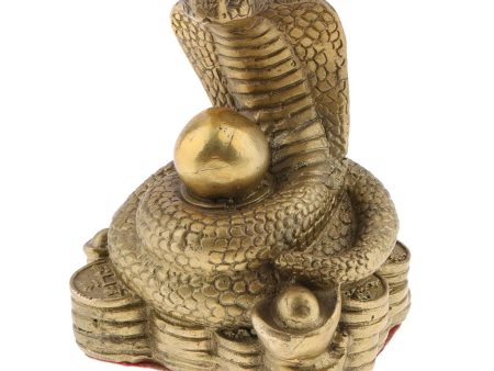 Pure Brass Chinese Twelve Zodiac Animal Figurine Ornament Luck Charm Snake Discount