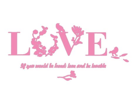 Fashion Removable Self-adhesive 3D Leaf LOVE Mirror Wall Sticker Pink For Sale