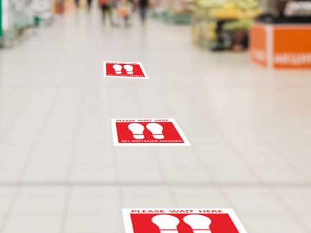 5pcs set Social Distancing Floor Decals Sticker 6 Feet Floor Sign Notice C Discount