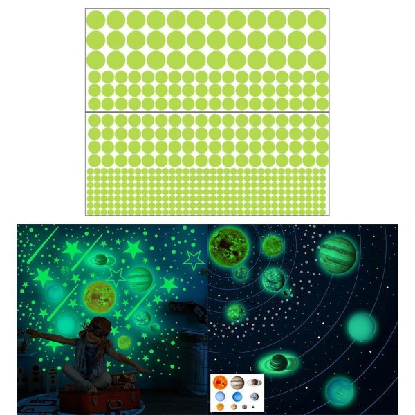 Glow in the Dark Wall Stickers Wall Decals Art 407pcs Round Dots Hot on Sale