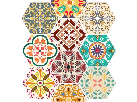 10 Pieces PVC Tile Stickers Waterproof Non-Slip Floor Sticker Wall Decal #9 Online Hot Sale