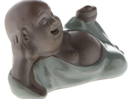 Ceramic Small Buddha Statue Monk Figurine Tea pet Ornaments Style-7 Online now