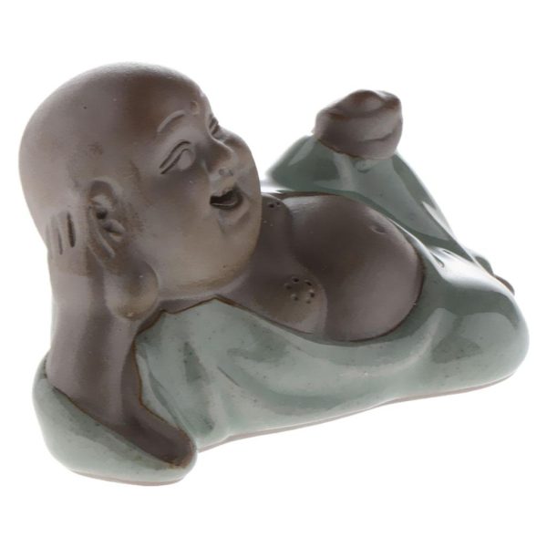 Ceramic Small Buddha Statue Monk Figurine Tea pet Ornaments Style-7 Online now