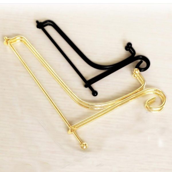 Iron Display Easel China Bowl Plate Tabletop Display Rack Holder Gold 6inch Cheap