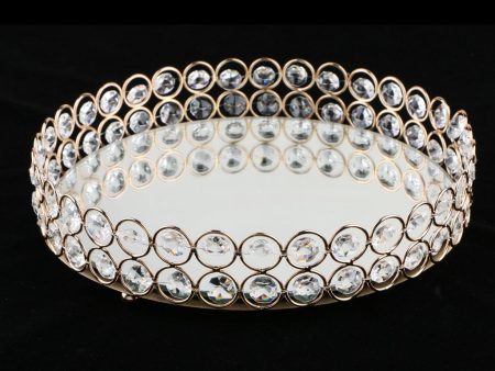 Crystal Ring Holder Storage Jewelry Plate Fruit Plate Home Decor 25cm Gold Hot on Sale