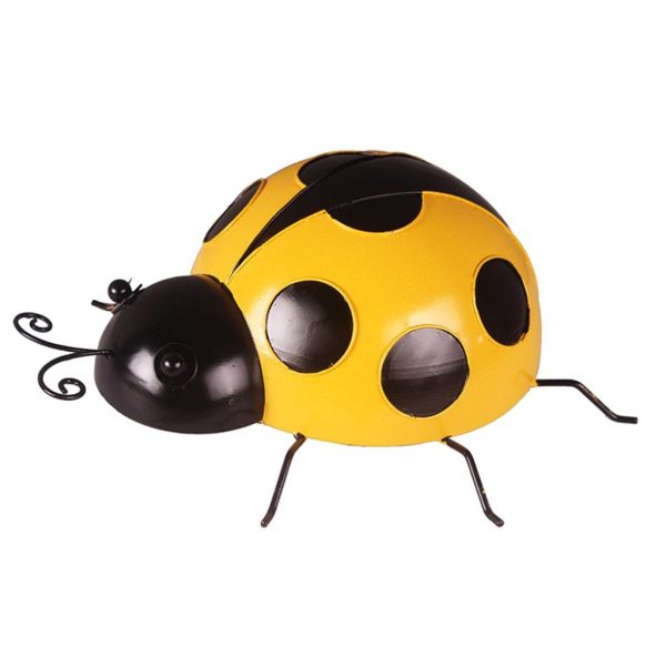 Ladybug Wall Hanging Figurines Miniatures Statue Garden Decor 9cm Yellow Online