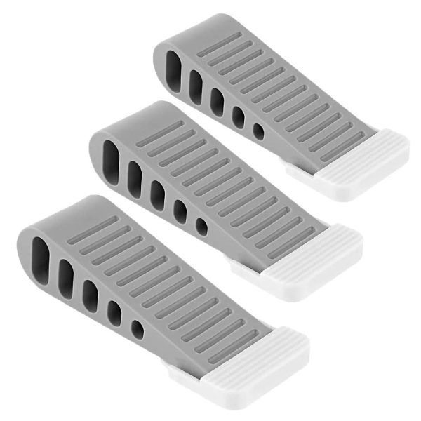 3pcs Flexible Rubber Door Stopper Heavy Duty Security Door Stop Wedges White Supply