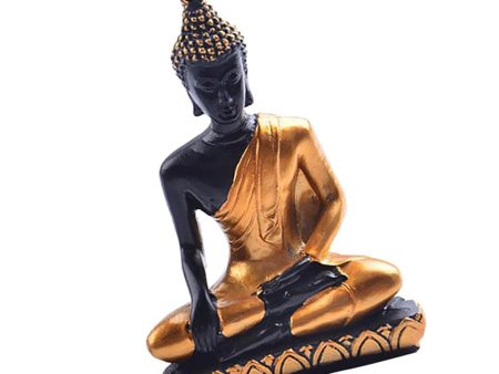 Resin Budha Miniature Meditating Statue Sakyamuni Religious Figurine -Gold Sale