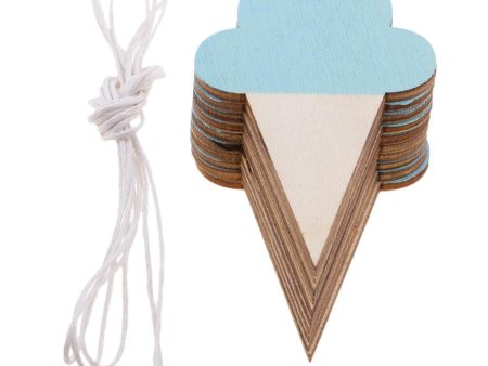 Ice Cream DIY Wood Banner Garland Wedding Decorative For Bedroom Wall -Blue For Discount