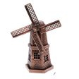 Copper Metal Dutch Windmill Model Statue Figurine Craft for Cafe Bar Decor For Cheap